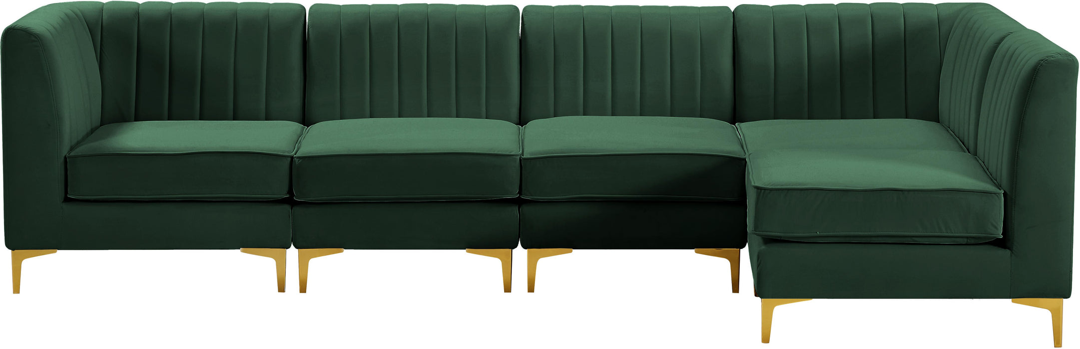 Alina Green Velvet Modular Sectional - Bargain Furniture (Detroit, MI)