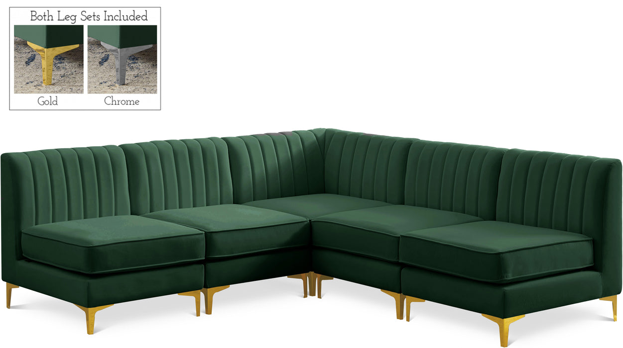 Alina Green Velvet Modular Sectional - Bargain Furniture (Detroit, MI)