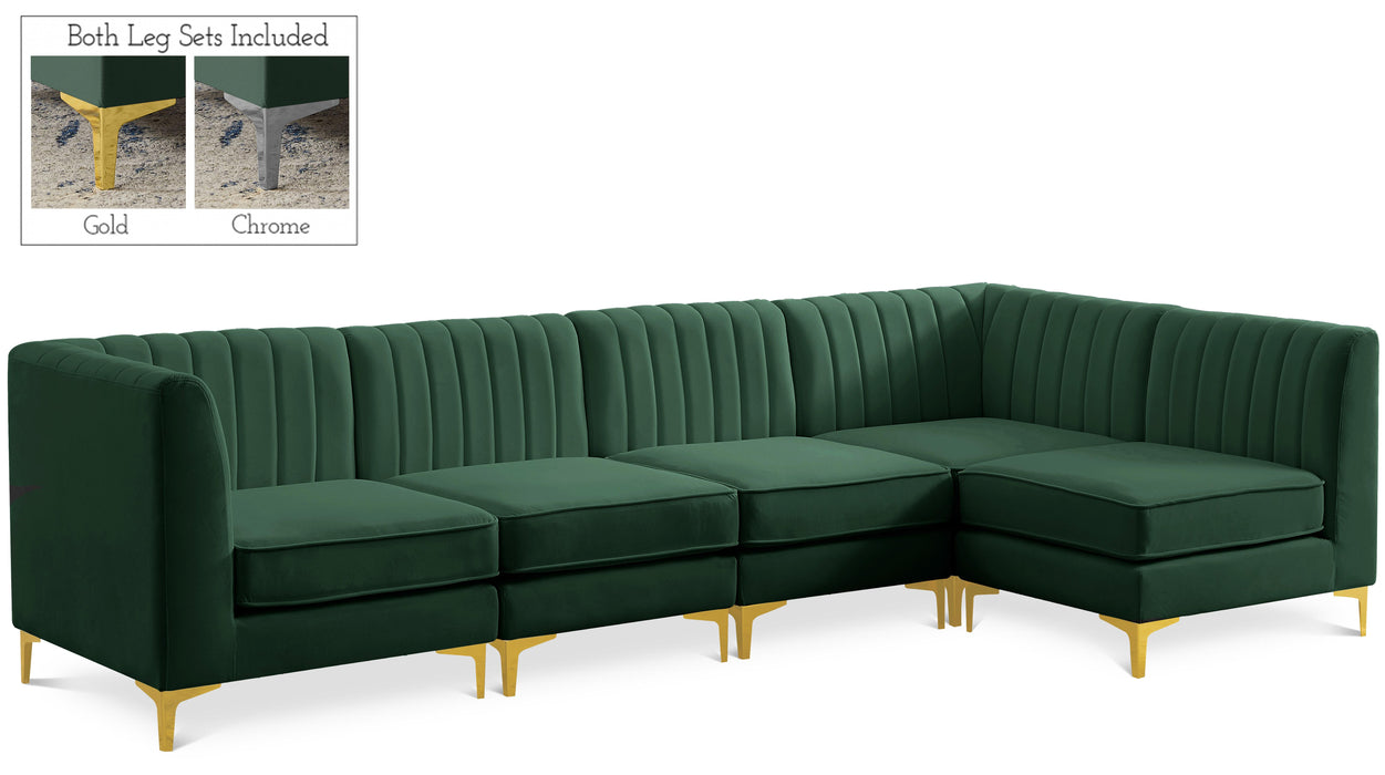 Alina Green Velvet Modular Sectional - Bargain Furniture (Detroit, MI)