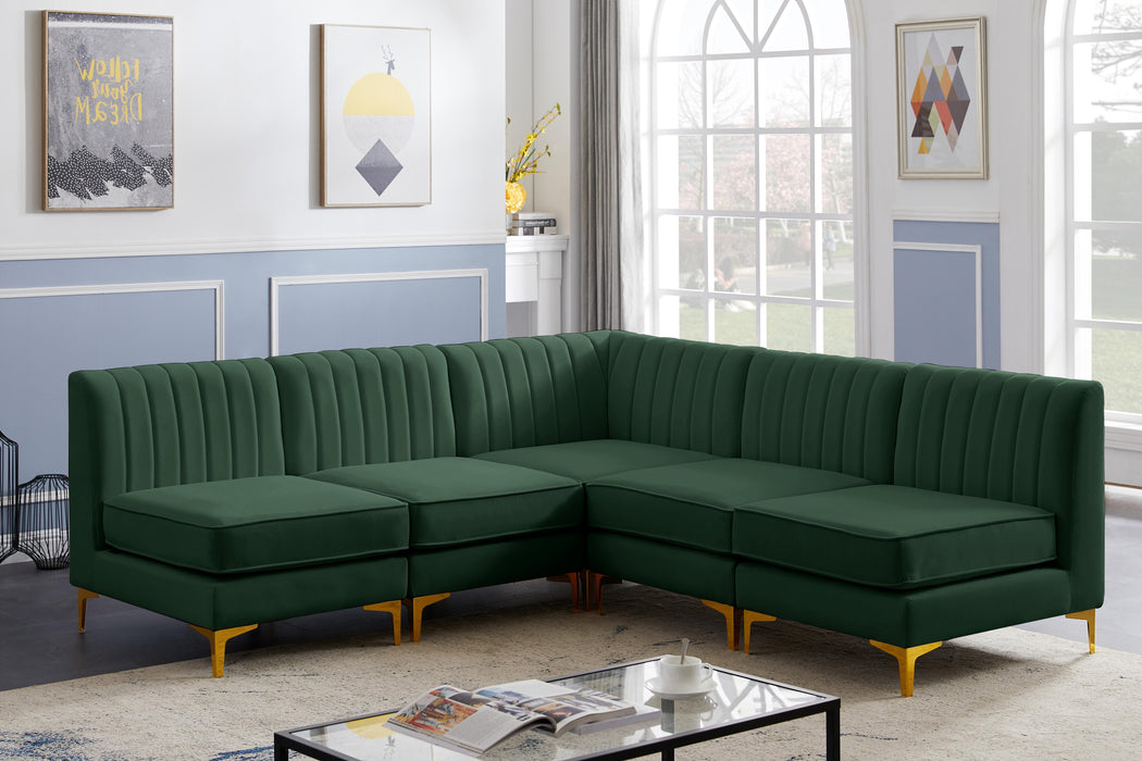 Alina Green Velvet Modular Sectional - Bargain Furniture (Detroit, MI)