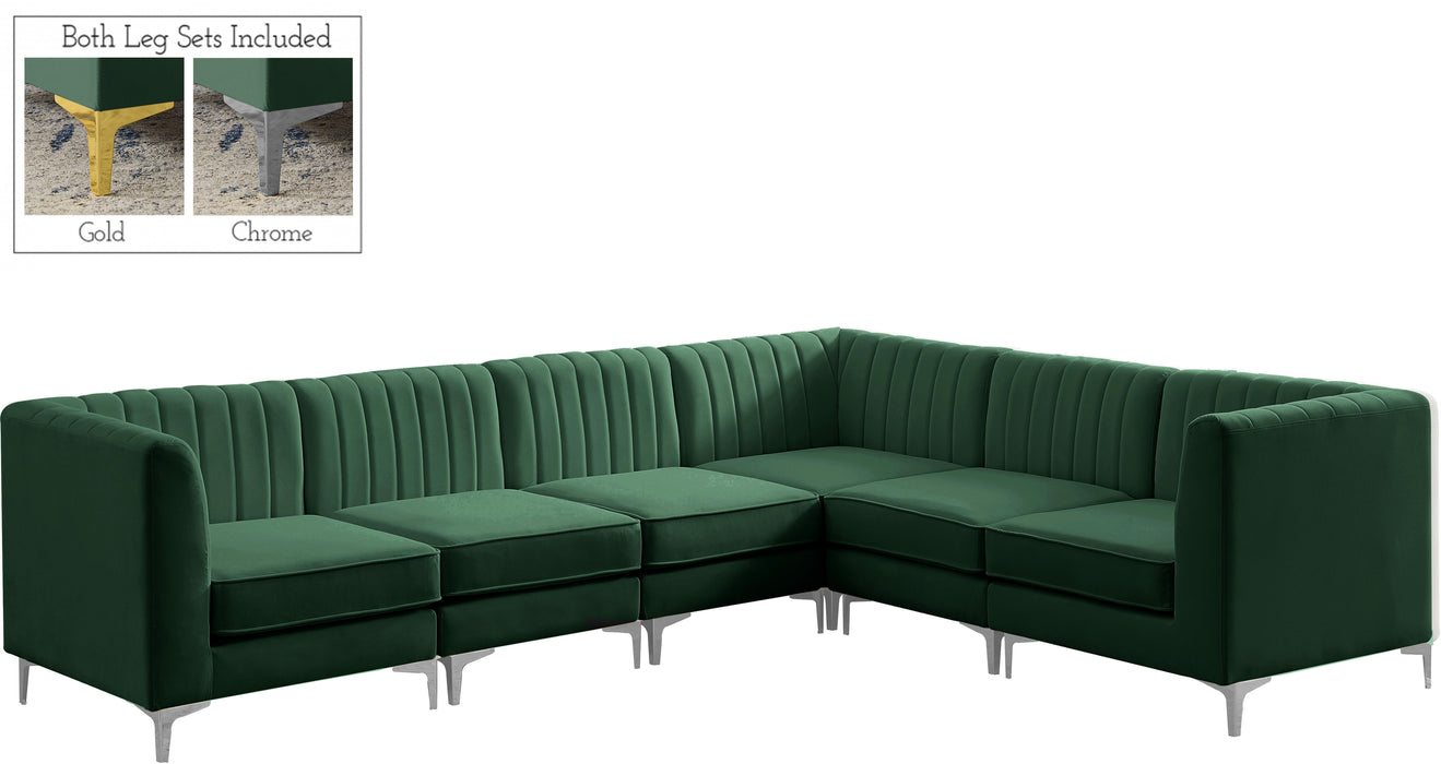 Alina Green Velvet Modular Sectional - Bargain Furniture (Detroit, MI)