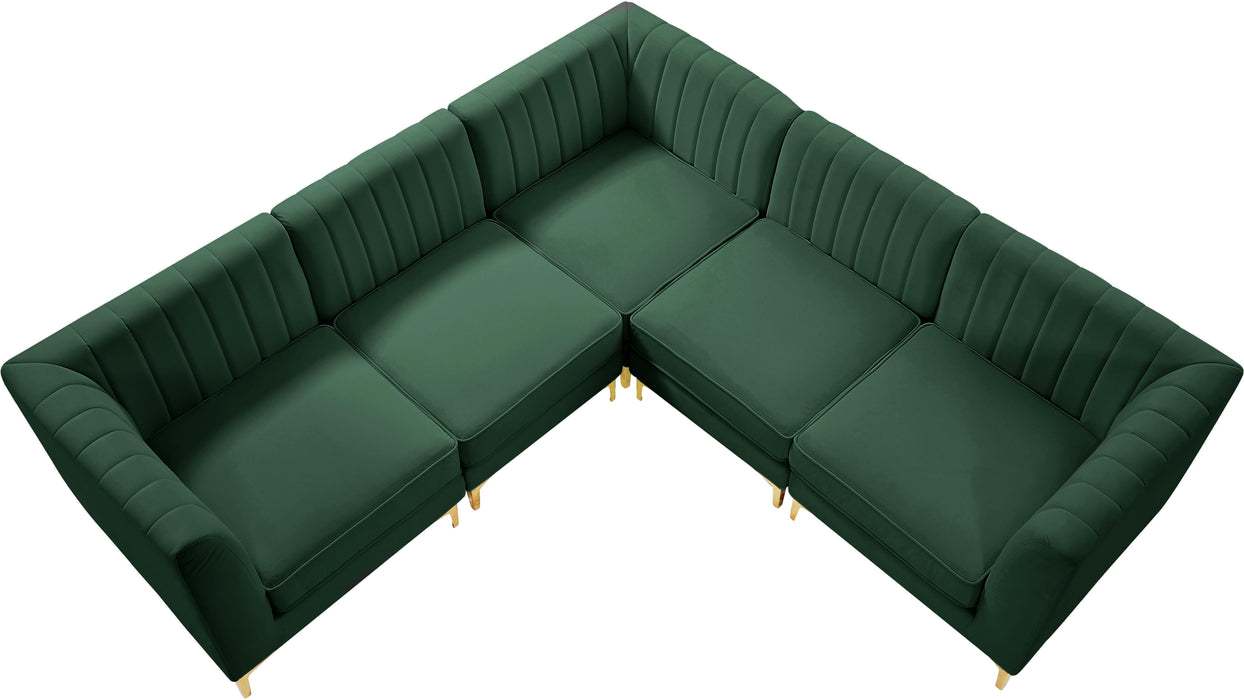 Alina Green Velvet Modular Sectional - Bargain Furniture (Detroit, MI)