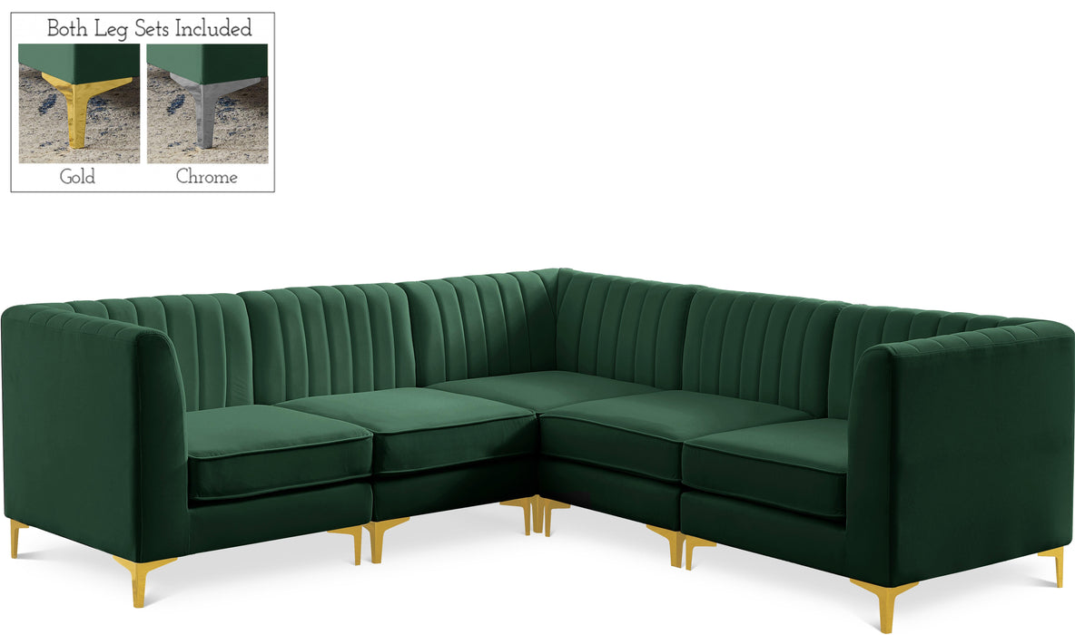 Alina Green Velvet Modular Sectional - Bargain Furniture (Detroit, MI)