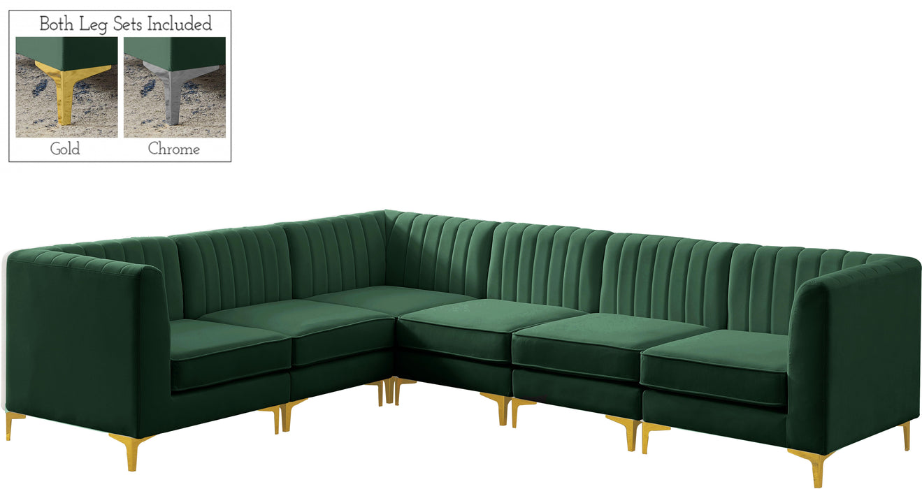 Alina Green Velvet Modular Sectional - Bargain Furniture (Detroit, MI)