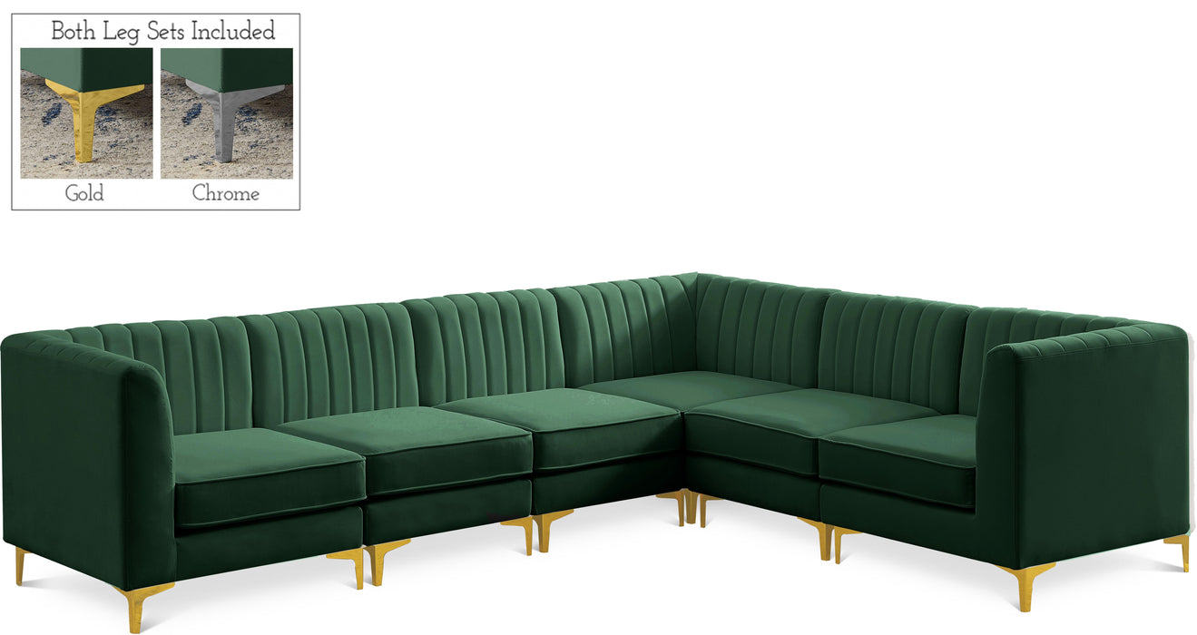 Alina Green Velvet Modular Sectional - Bargain Furniture (Detroit, MI)