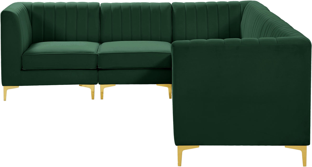 Alina Green Velvet Modular Sectional - Bargain Furniture (Detroit, MI)