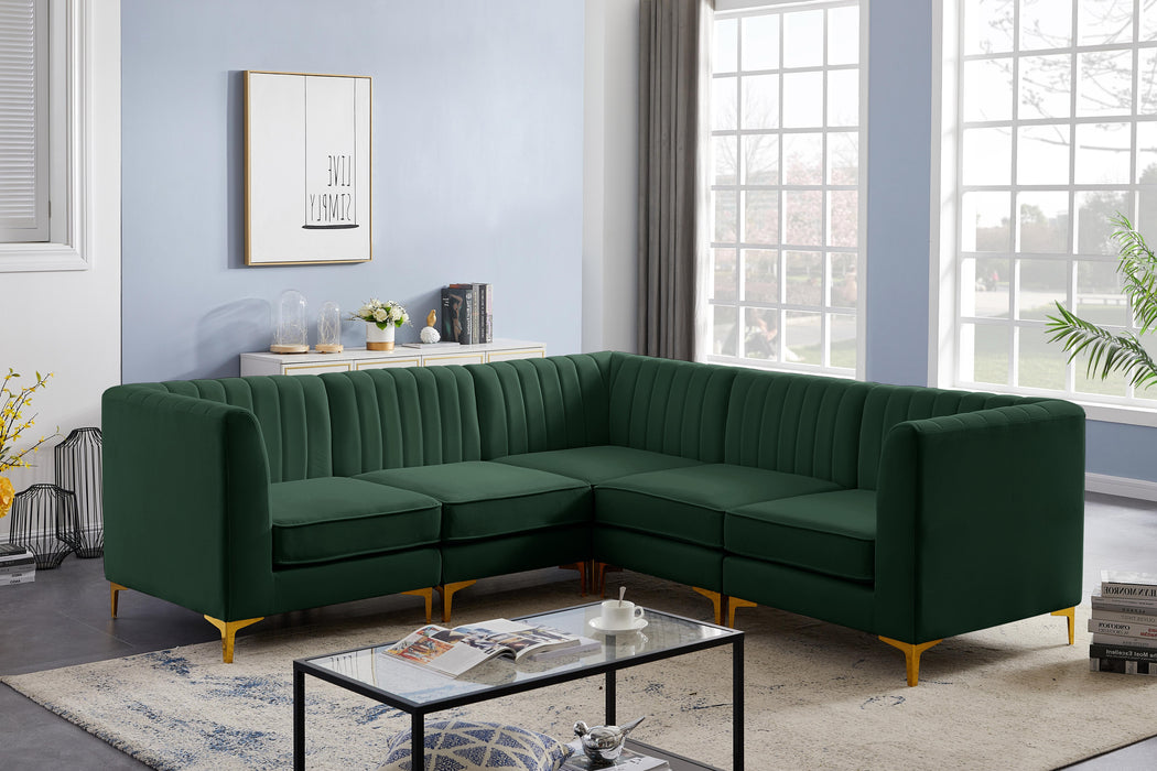 Alina Green Velvet Modular Sectional - Bargain Furniture (Detroit, MI)
