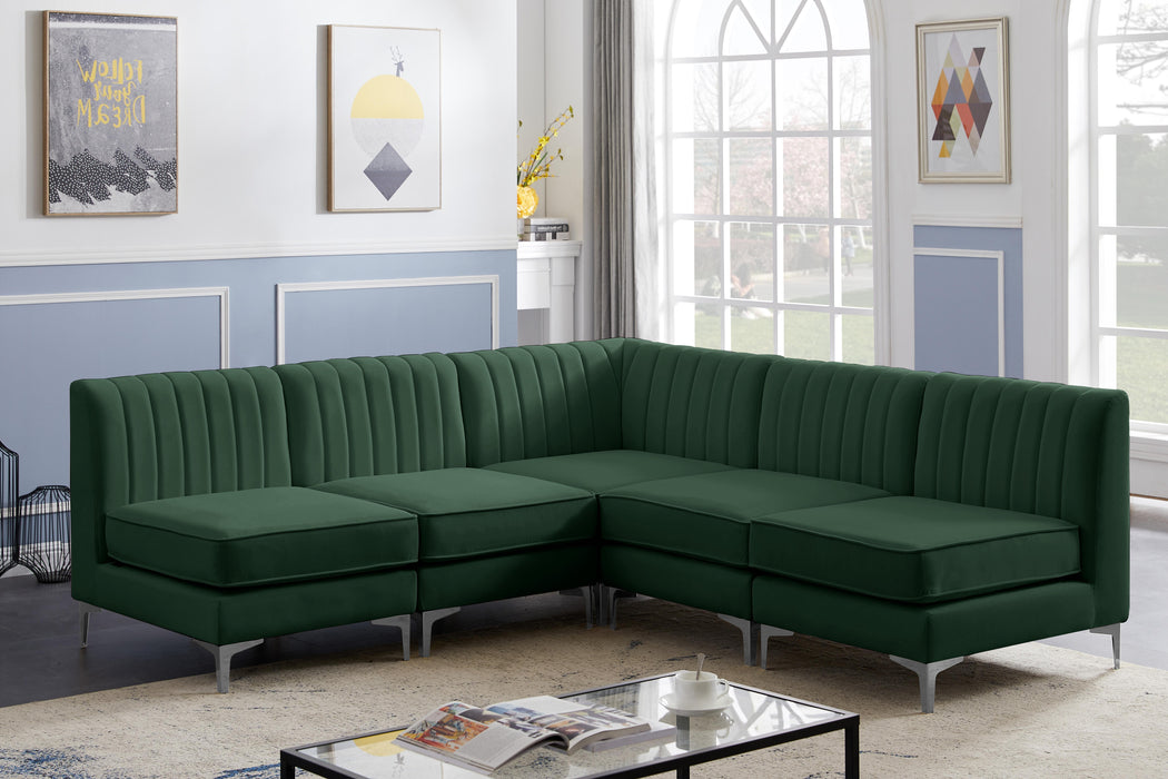 Alina Green Velvet Modular Sectional - Bargain Furniture (Detroit, MI)