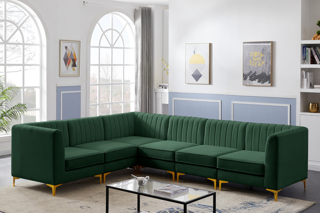 Alina Green Velvet Modular Sectional - Bargain Furniture (Detroit, MI)