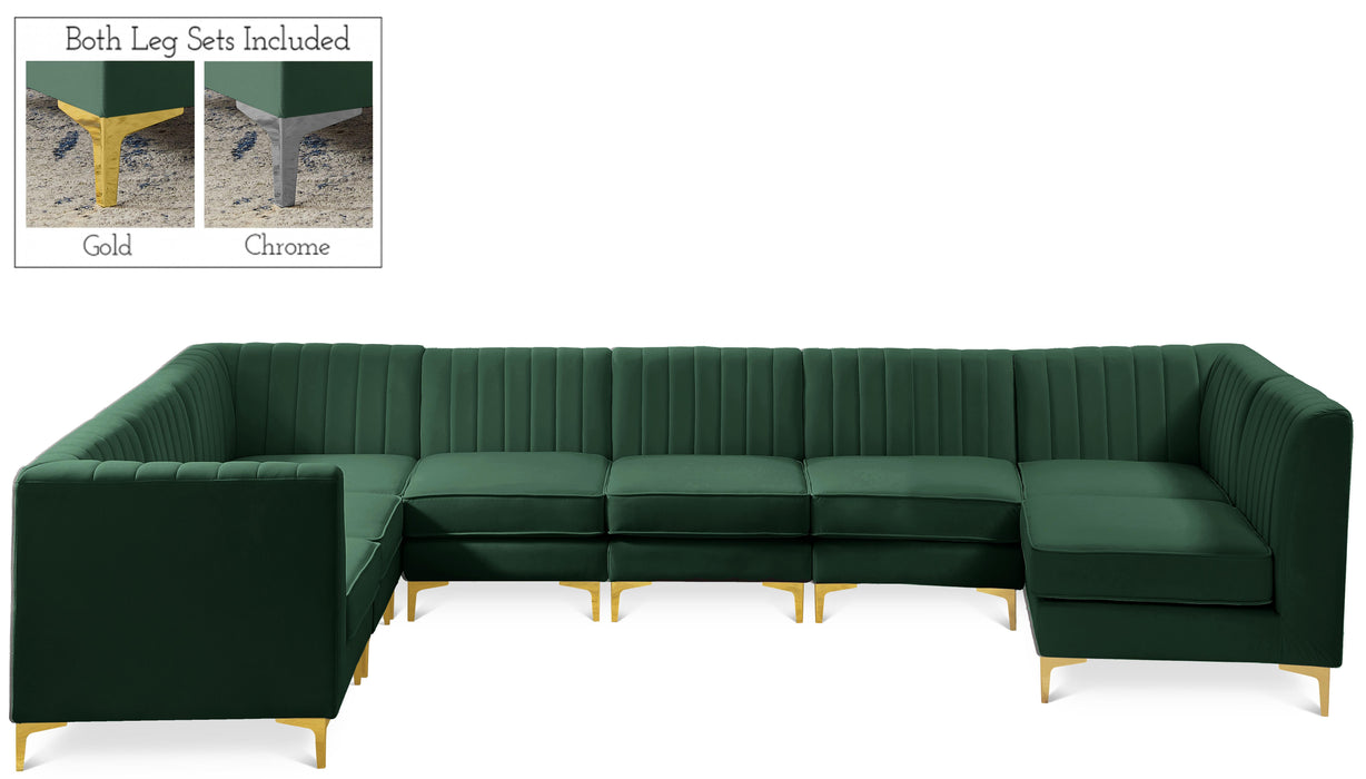 Alina Green Velvet Modular Sectional - Bargain Furniture (Detroit, MI)