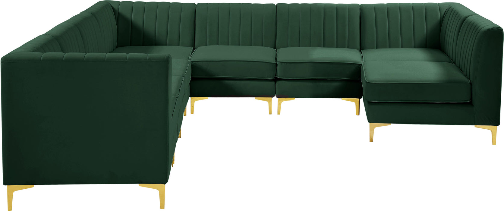 Alina Green Velvet Modular Sectional - Bargain Furniture (Detroit, MI)