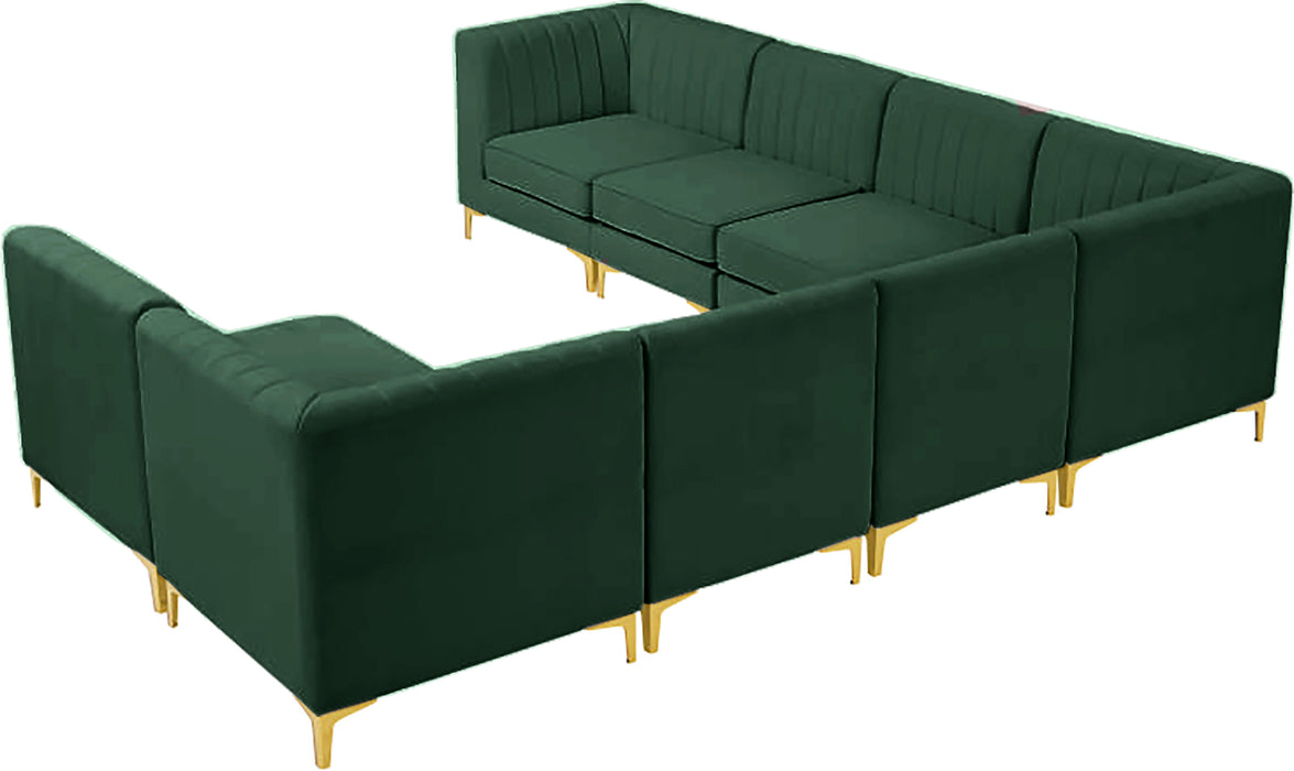 Alina Green Velvet Modular Sectional - Bargain Furniture (Detroit, MI)