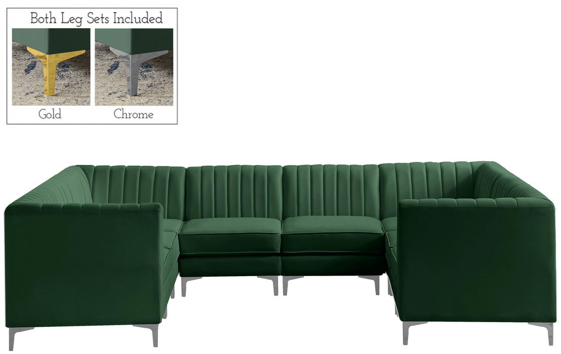 Alina Green Velvet Modular Sectional - Bargain Furniture (Detroit, MI)
