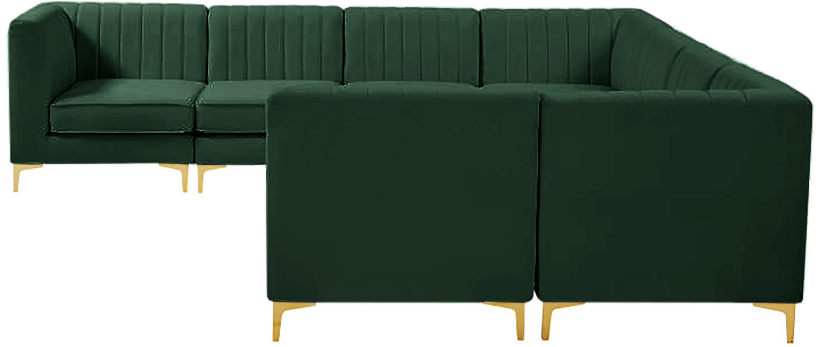Alina Green Velvet Modular Sectional - Bargain Furniture (Detroit, MI)