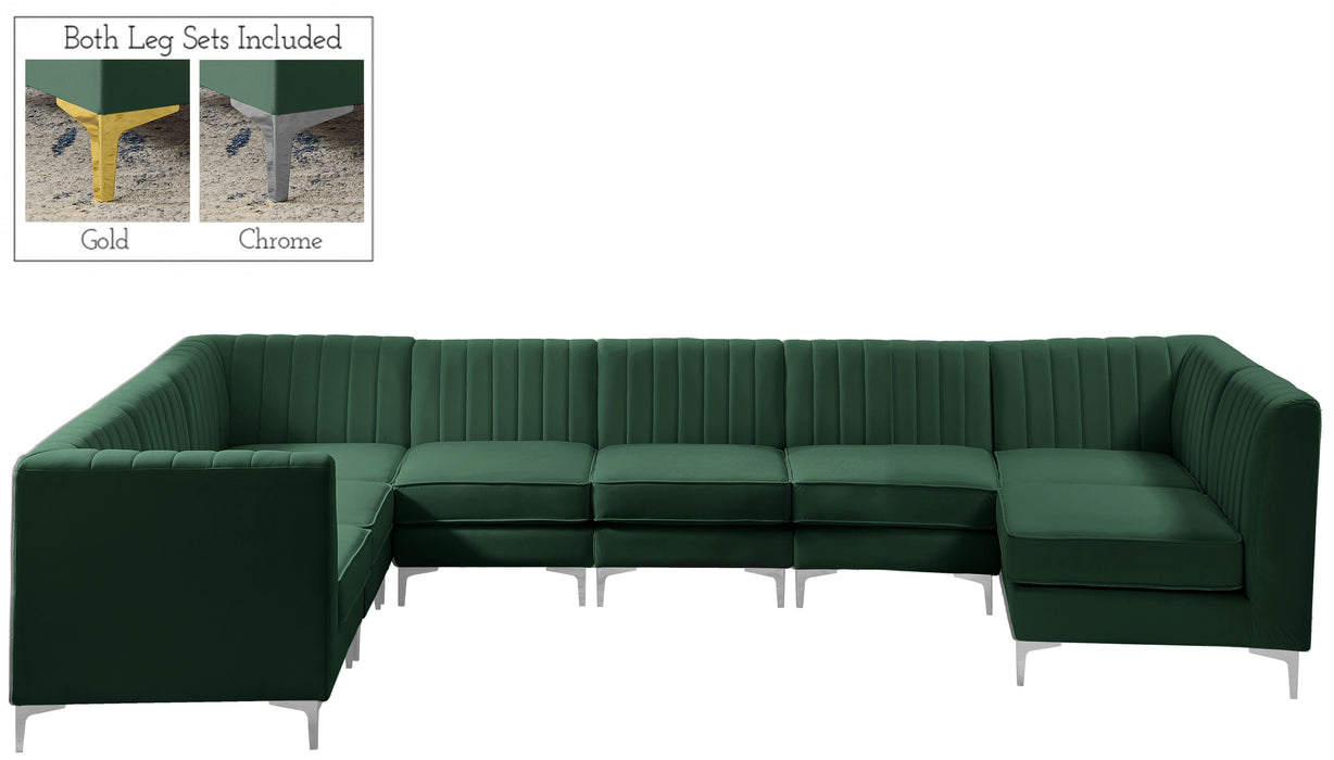Alina Green Velvet Modular Sectional - Bargain Furniture (Detroit, MI)