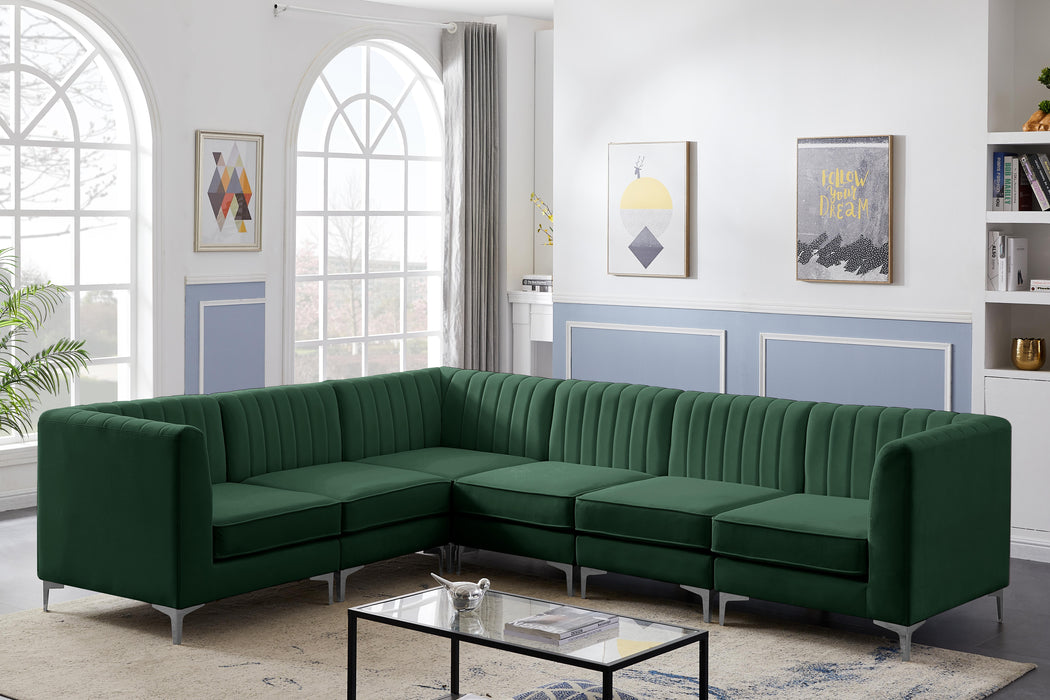 Alina Green Velvet Modular Sectional - Bargain Furniture (Detroit, MI)