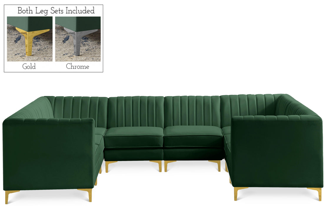 Alina Green Velvet Modular Sectional - Bargain Furniture (Detroit, MI)