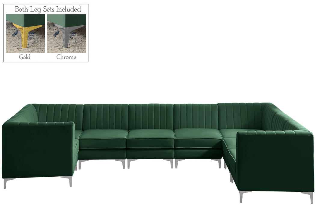 Alina Green Velvet Modular Sectional - Bargain Furniture (Detroit, MI)