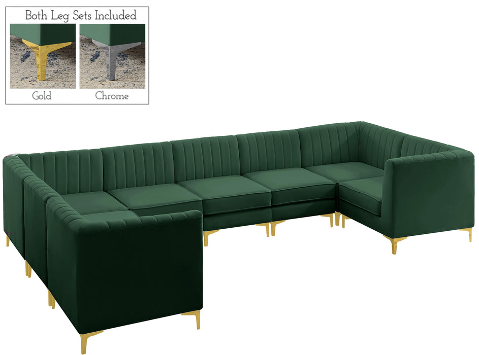 Alina Green Velvet Modular Sectional - Bargain Furniture (Detroit, MI)