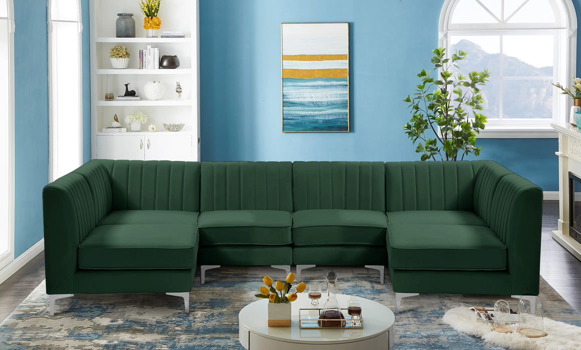 Alina Green Velvet Modular Sectional - Bargain Furniture (Detroit, MI)