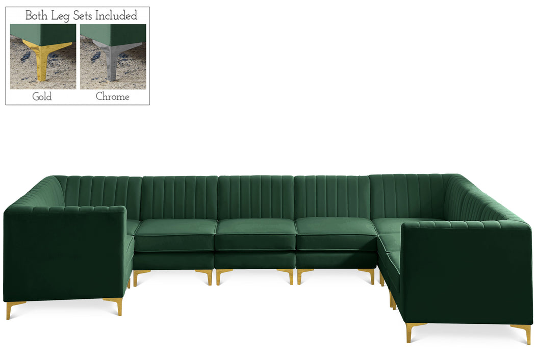 Alina Green Velvet Modular Sectional - Bargain Furniture (Detroit, MI)