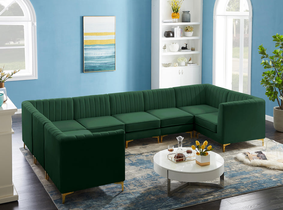 Alina Green Velvet Modular Sectional - Bargain Furniture (Detroit, MI)