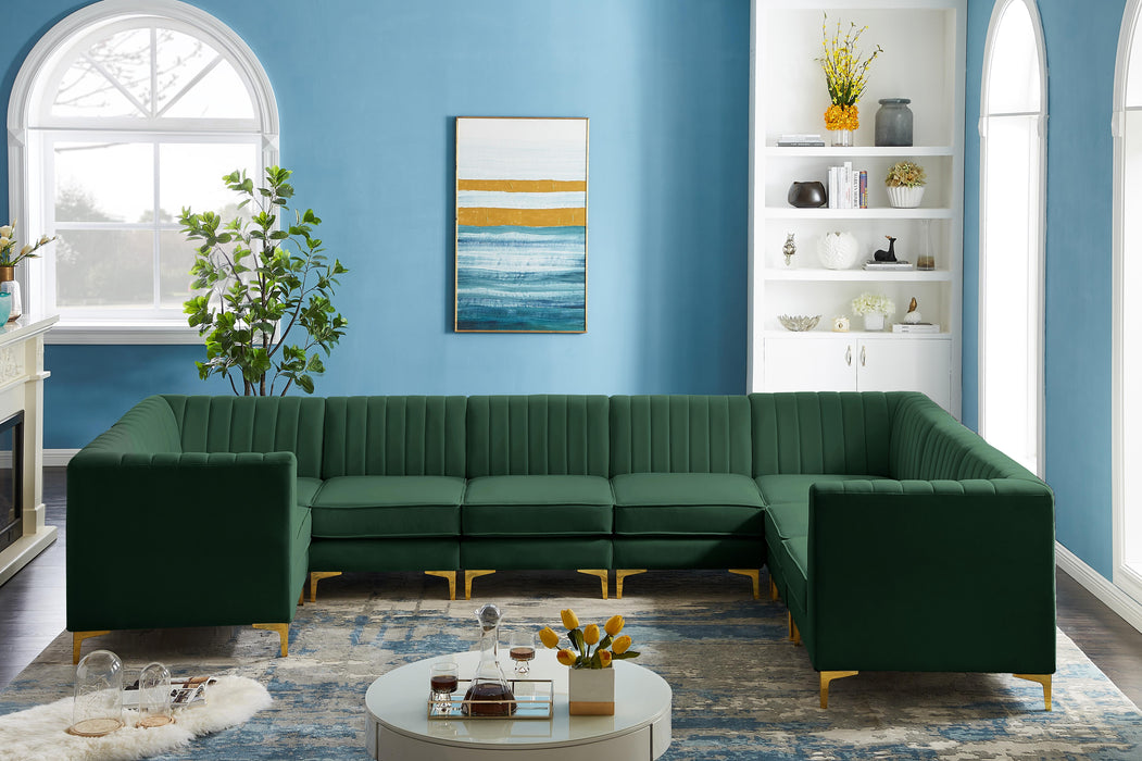Alina Green Velvet Modular Sectional - Bargain Furniture (Detroit, MI)