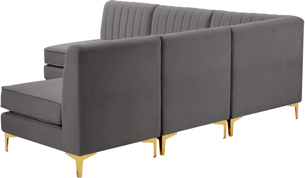 Alina Grey Velvet Modular Sectional - Bargain Furniture (Detroit, MI)