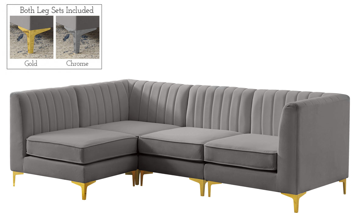 Alina Grey Velvet Modular Sectional - Bargain Furniture (Detroit, MI)