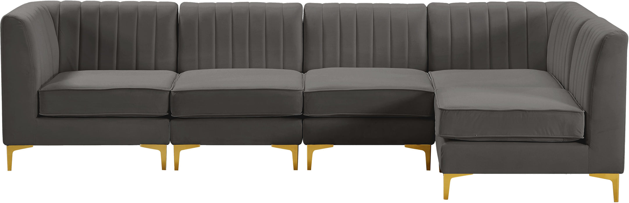 Alina Grey Velvet Modular Sectional - Bargain Furniture (Detroit, MI)