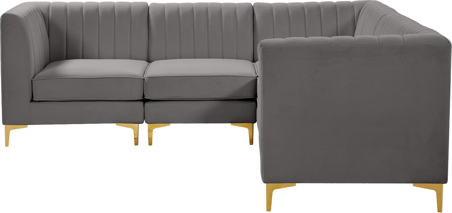 Alina Grey Velvet Modular Sectional - Bargain Furniture (Detroit, MI)