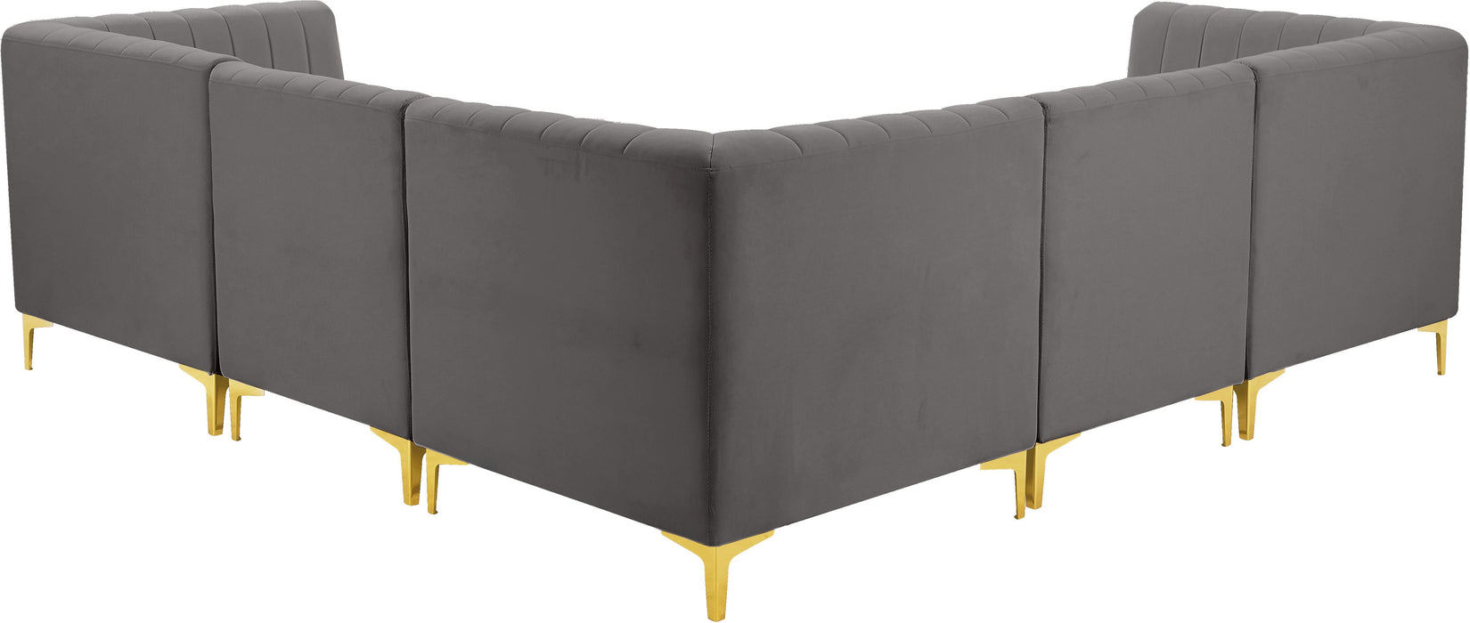 Alina Grey Velvet Modular Sectional - Bargain Furniture (Detroit, MI)