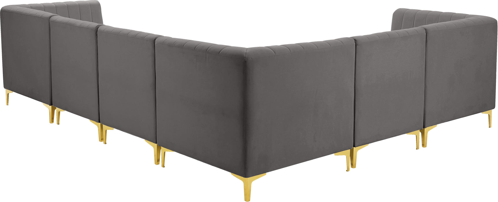 Alina Grey Velvet Modular Sectional - Bargain Furniture (Detroit, MI)