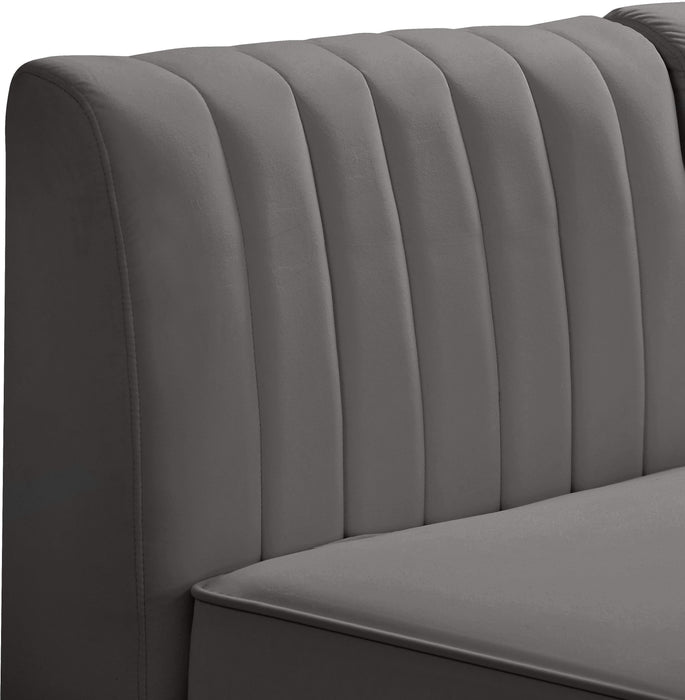 Alina Grey Velvet Modular Sectional - Bargain Furniture (Detroit, MI)