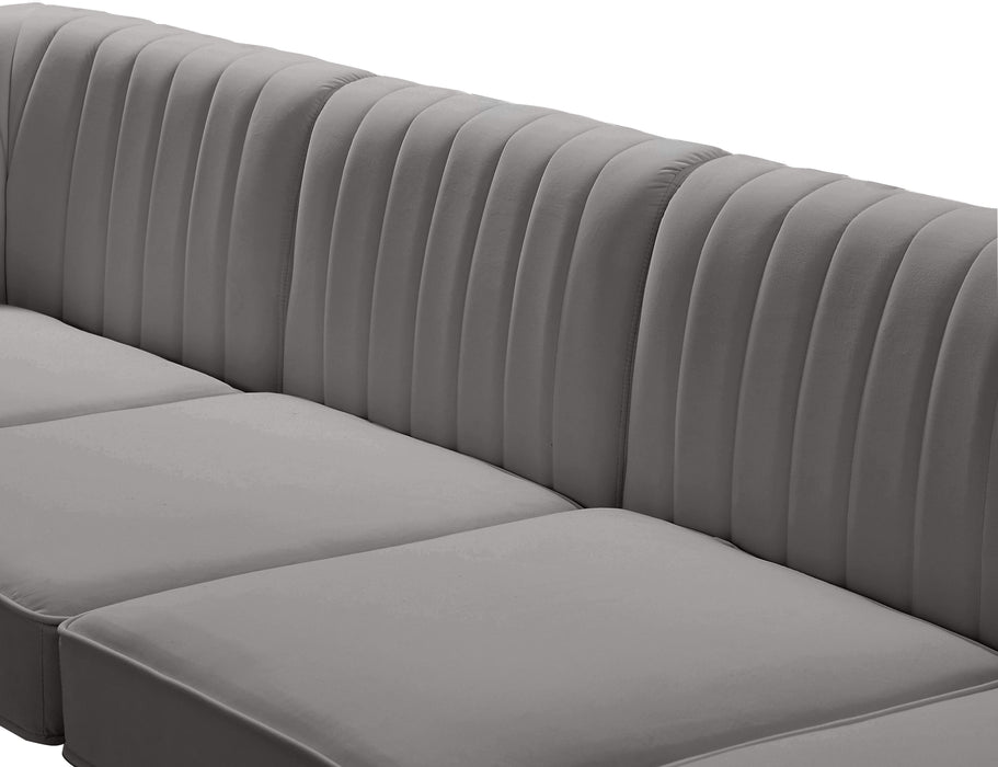 Alina Grey Velvet Modular Sectional - Bargain Furniture (Detroit, MI)