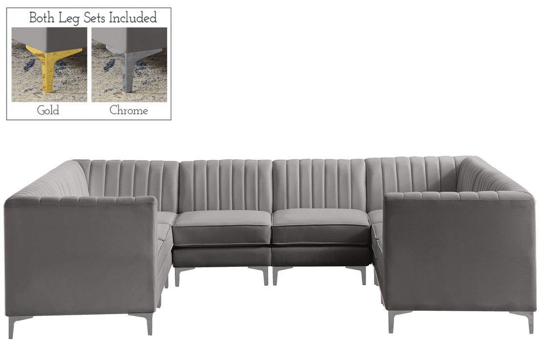 Alina Grey Velvet Modular Sectional - Bargain Furniture (Detroit, MI)