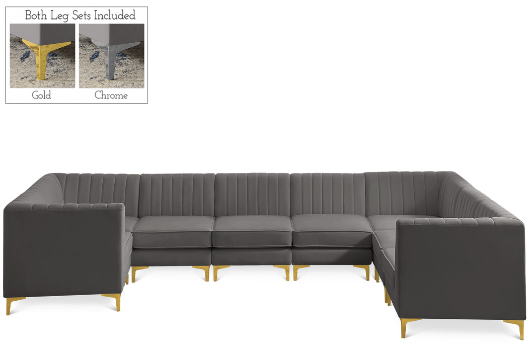 Alina Grey Velvet Modular Sectional - Bargain Furniture (Detroit, MI)