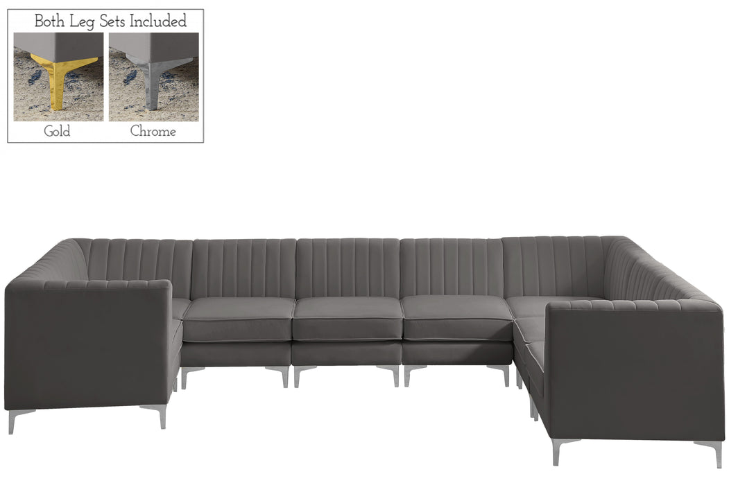 Alina Grey Velvet Modular Sectional - Bargain Furniture (Detroit, MI)