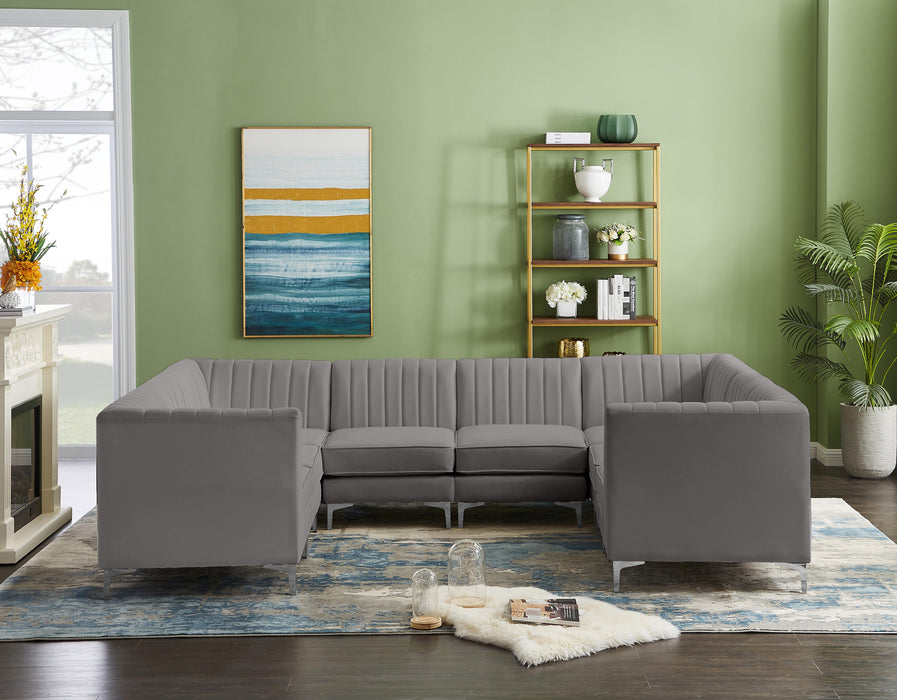 Alina Grey Velvet Modular Sectional - Bargain Furniture (Detroit, MI)