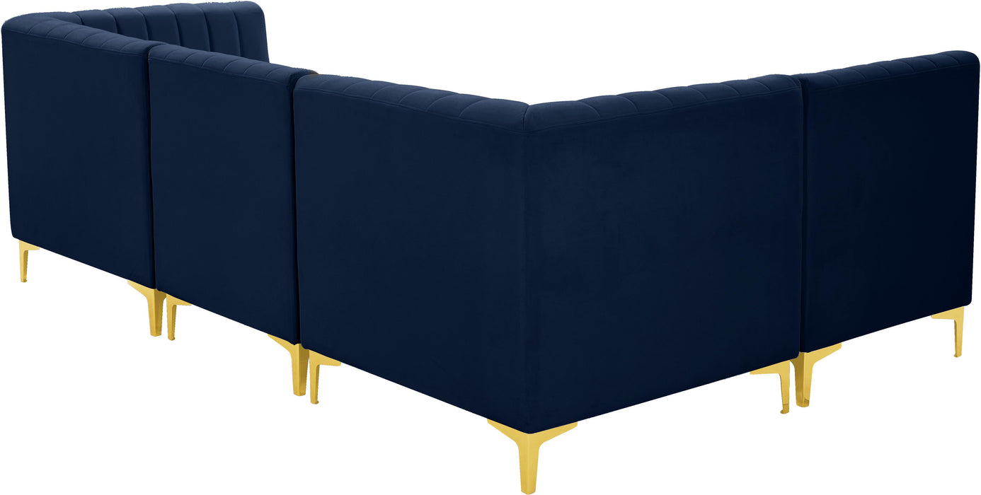 Alina Navy Velvet Modular Sectional - Bargain Furniture (Detroit, MI)