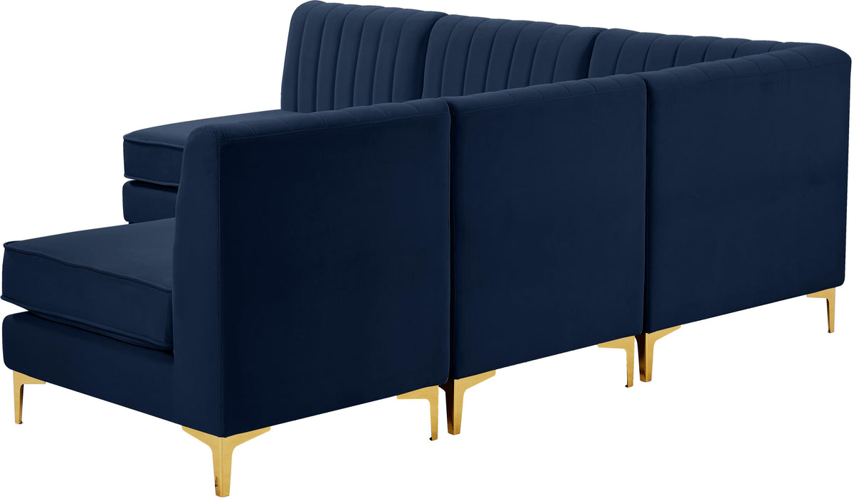 Alina Navy Velvet Modular Sectional - Bargain Furniture (Detroit, MI)
