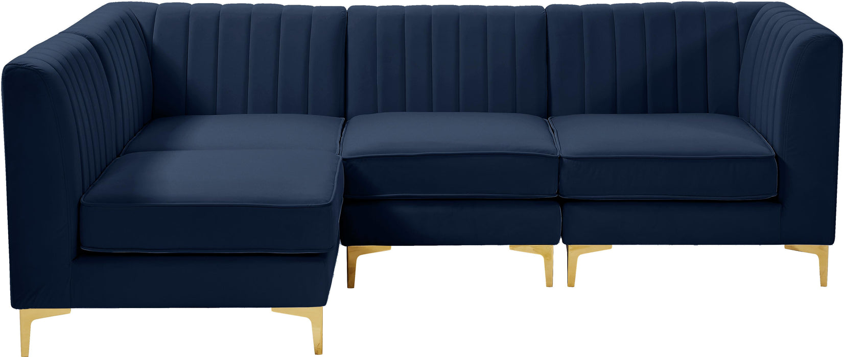 Alina Navy Velvet Modular Sectional - Bargain Furniture (Detroit, MI)
