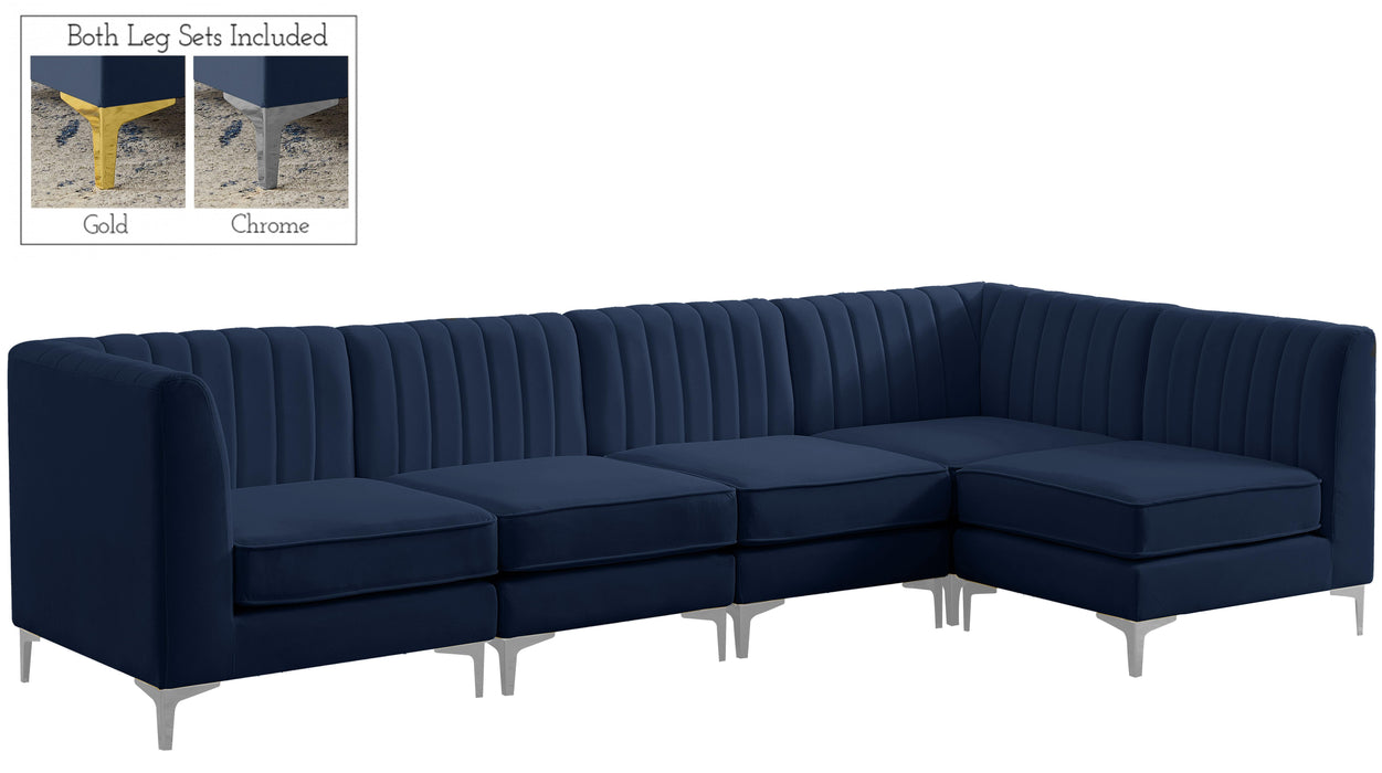 Alina Navy Velvet Modular Sectional - Bargain Furniture (Detroit, MI)