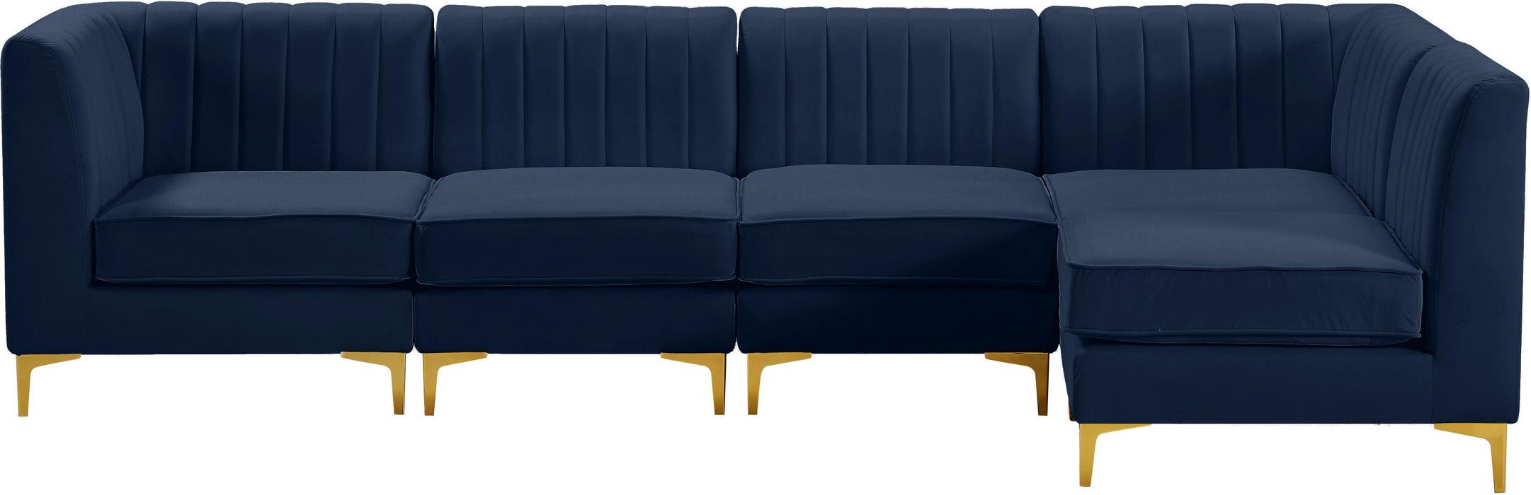 Alina Navy Velvet Modular Sectional - Bargain Furniture (Detroit, MI)