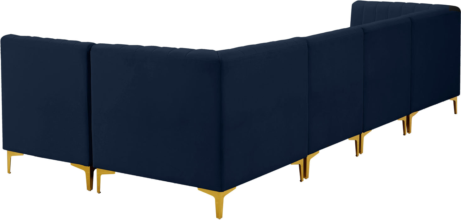 Alina Navy Velvet Modular Sectional - Bargain Furniture (Detroit, MI)