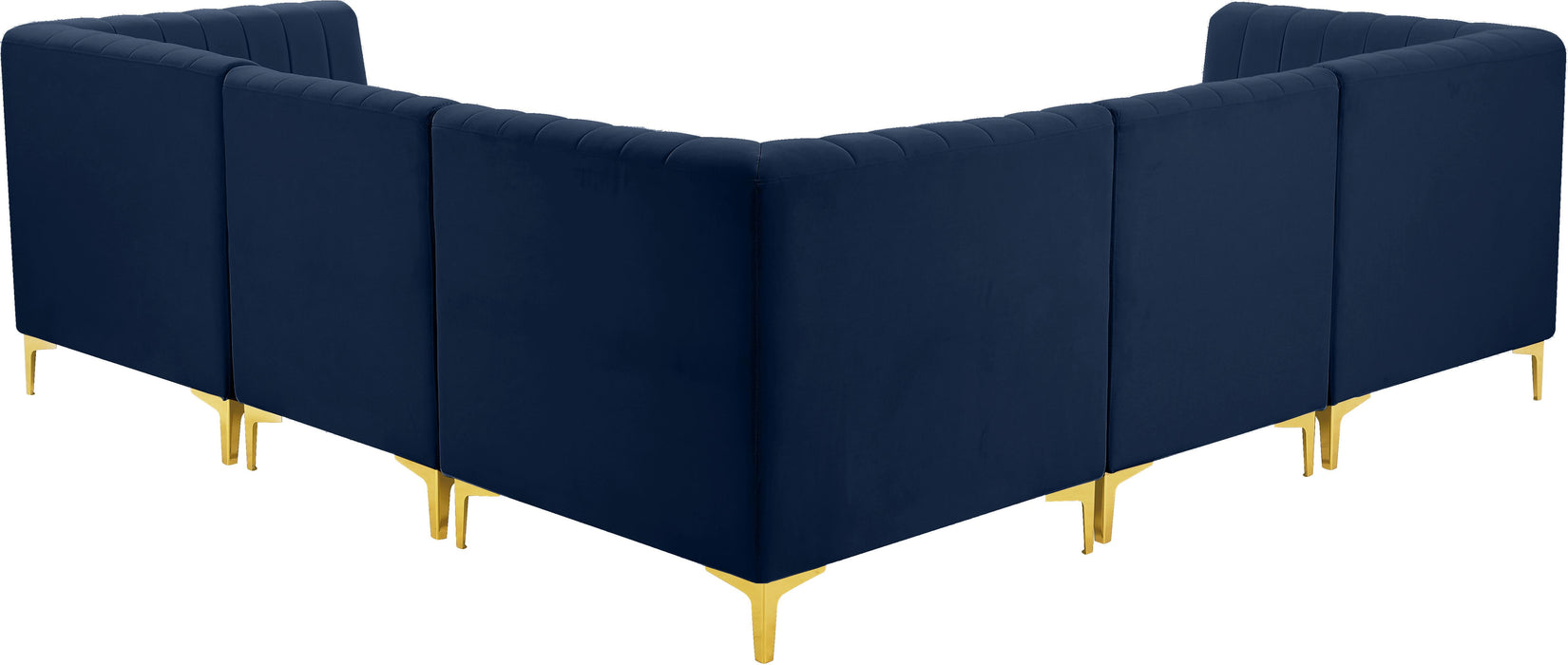 Alina Navy Velvet Modular Sectional - Bargain Furniture (Detroit, MI)