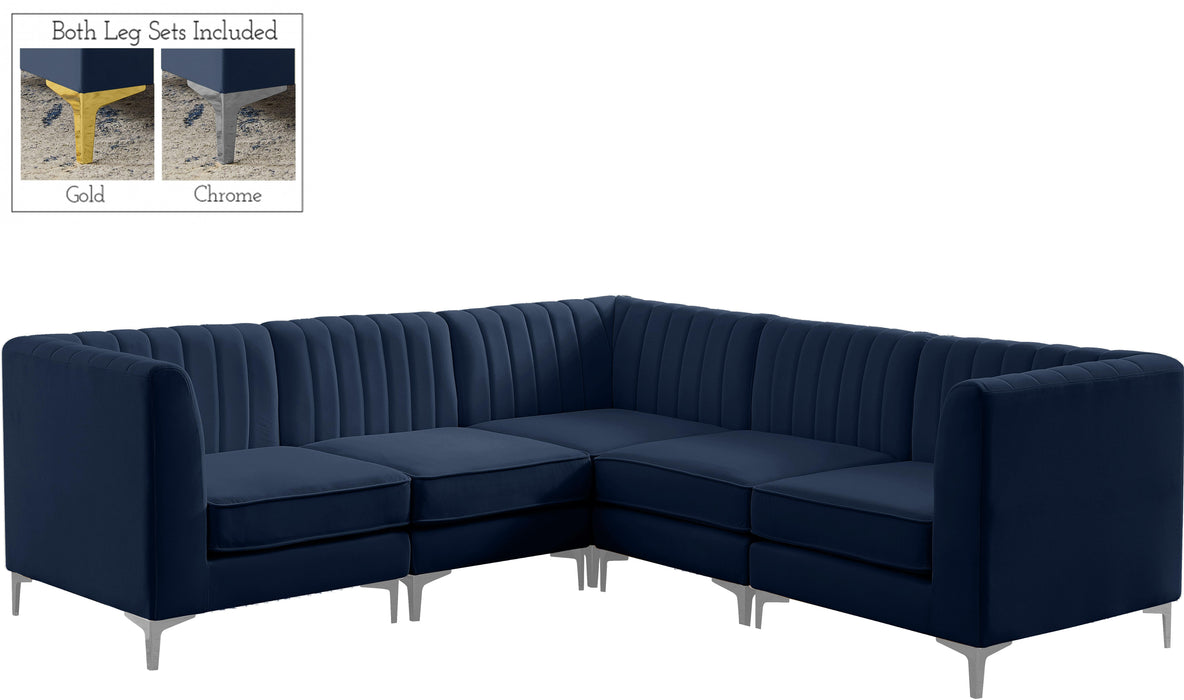 Alina Navy Velvet Modular Sectional - Bargain Furniture (Detroit, MI)