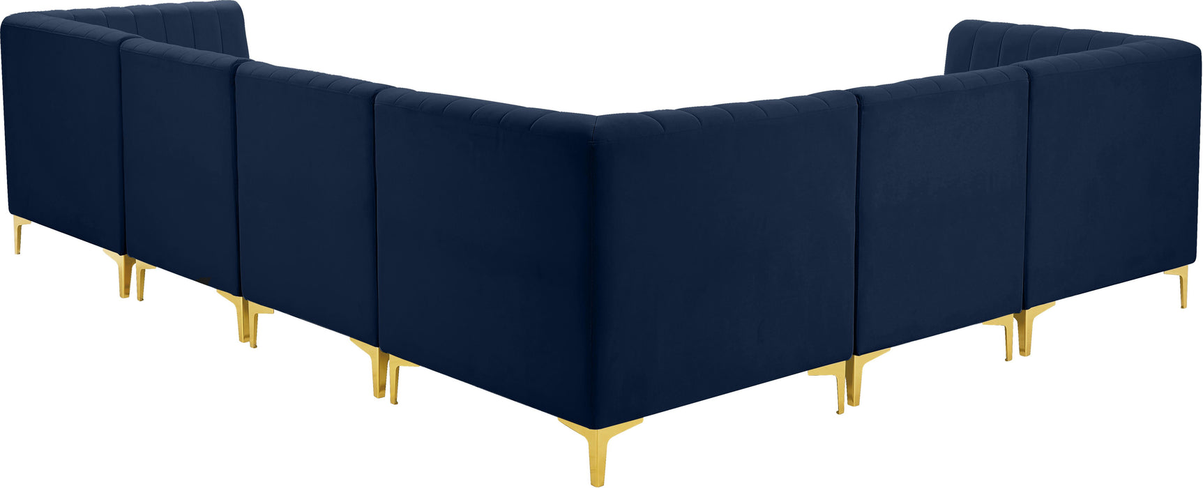 Alina Navy Velvet Modular Sectional - Bargain Furniture (Detroit, MI)