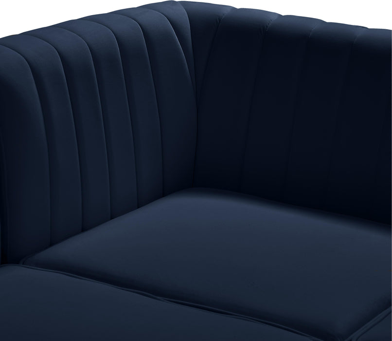 Alina Navy Velvet Modular Sectional - Bargain Furniture (Detroit, MI)