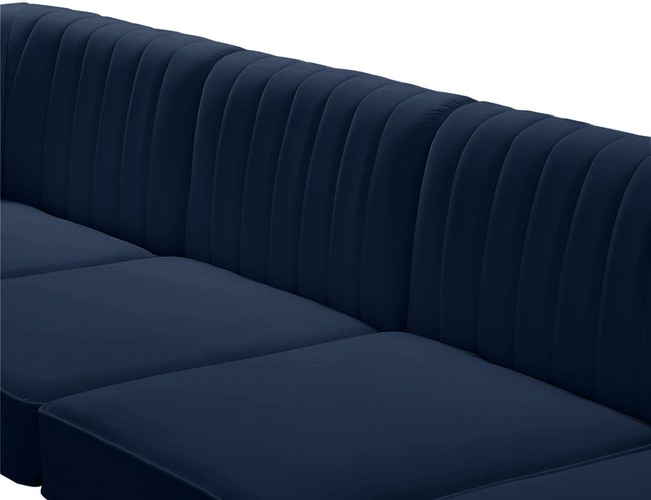 Alina Navy Velvet Modular Sectional - Bargain Furniture (Detroit, MI)